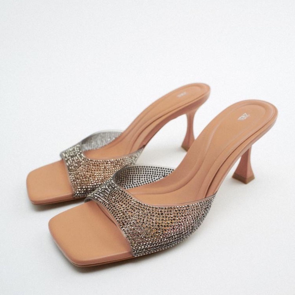 Zara Rhinestone vinyl sandals